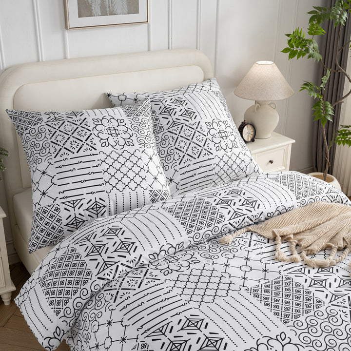 Bettwäsche Set Einfach-Muster mit verdecktem Reisverschluss In Verschiedenen Größen